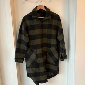 Plaid Black and Green Shacket Size Small